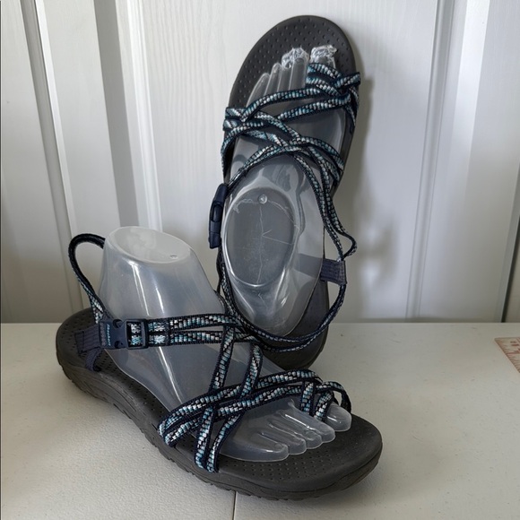 SKECHERS BLUE STRAPPY SANDALS (sz 11) - Picture 1 of 7
